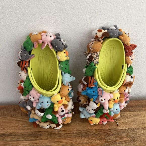 Teddy Bear Crocs Adult Sz 8M/10W Unisex Flawed Read Artsy Holidays Quirky Rare main image 6
